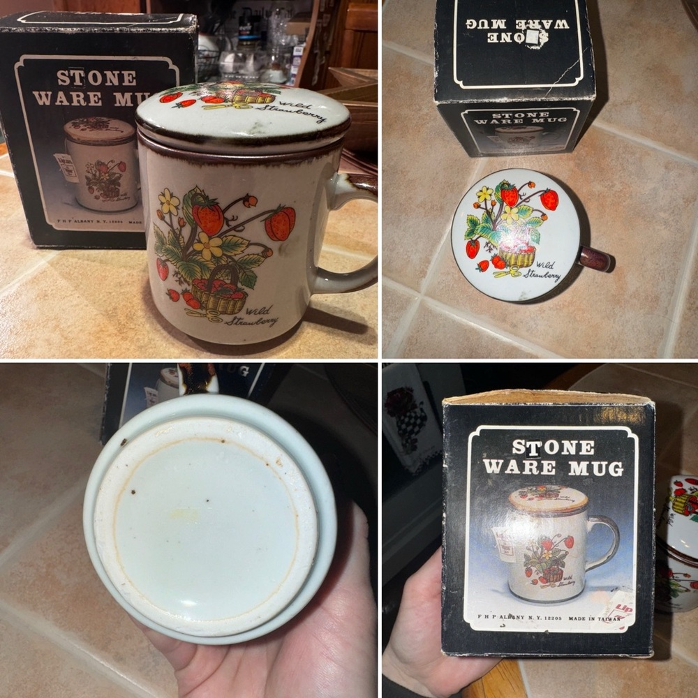Wild Strawberry Stoneware Vintage Mug🍓